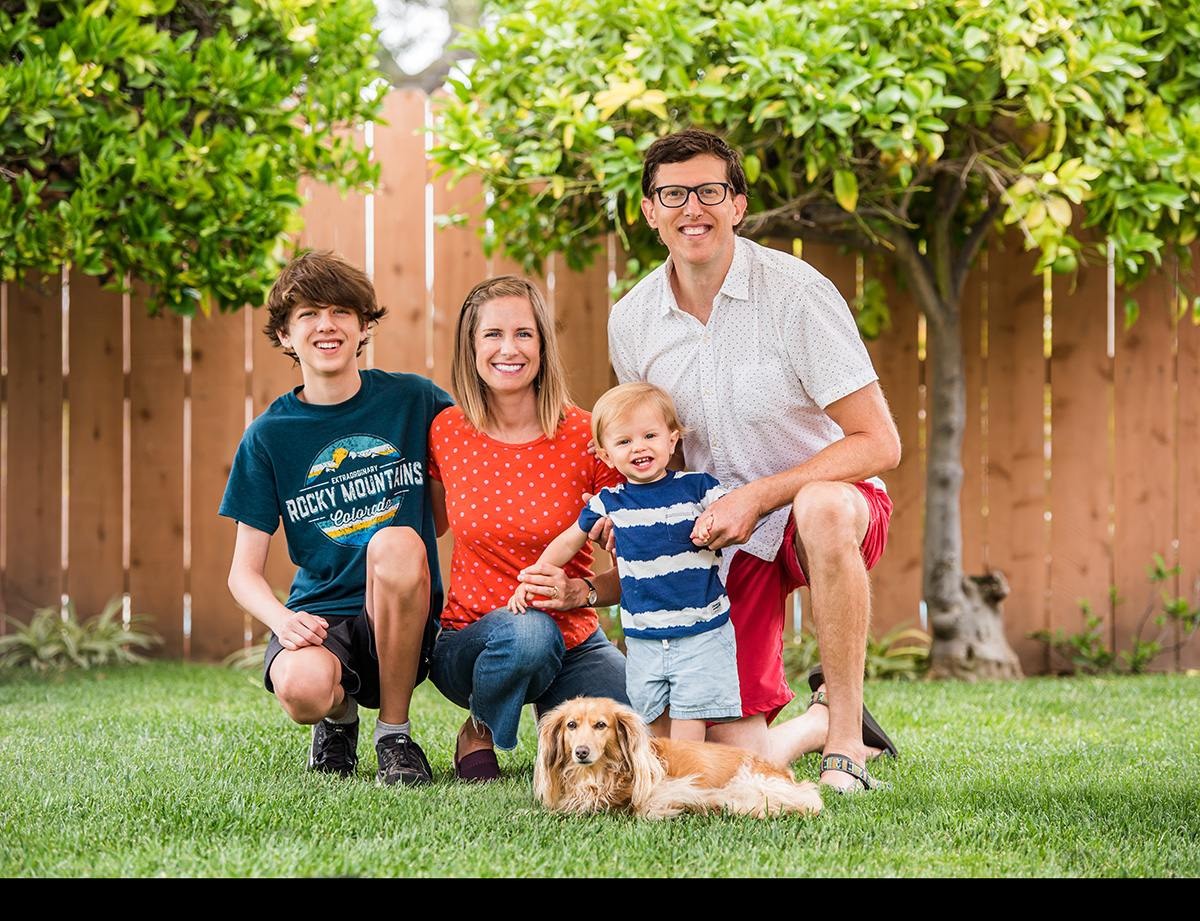 A family portrait outdoors